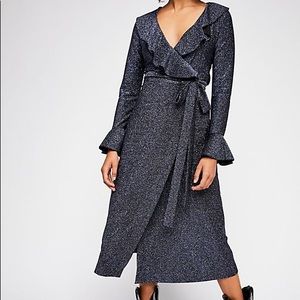 lurex glitter wrap dress